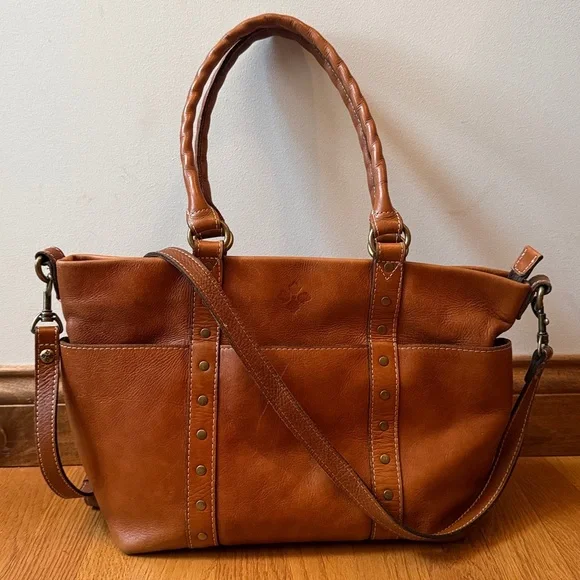 PATRICIA NASH Carducci Pocket Tote Shoulder Crossbody Bag 100% FullGrain Leather - Picture 2 of 12